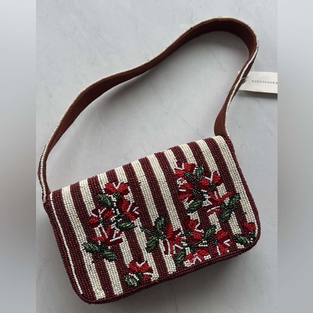 Anthropologie Fiona Beaded Floral Clutch BNWT - Picture 3 of 3